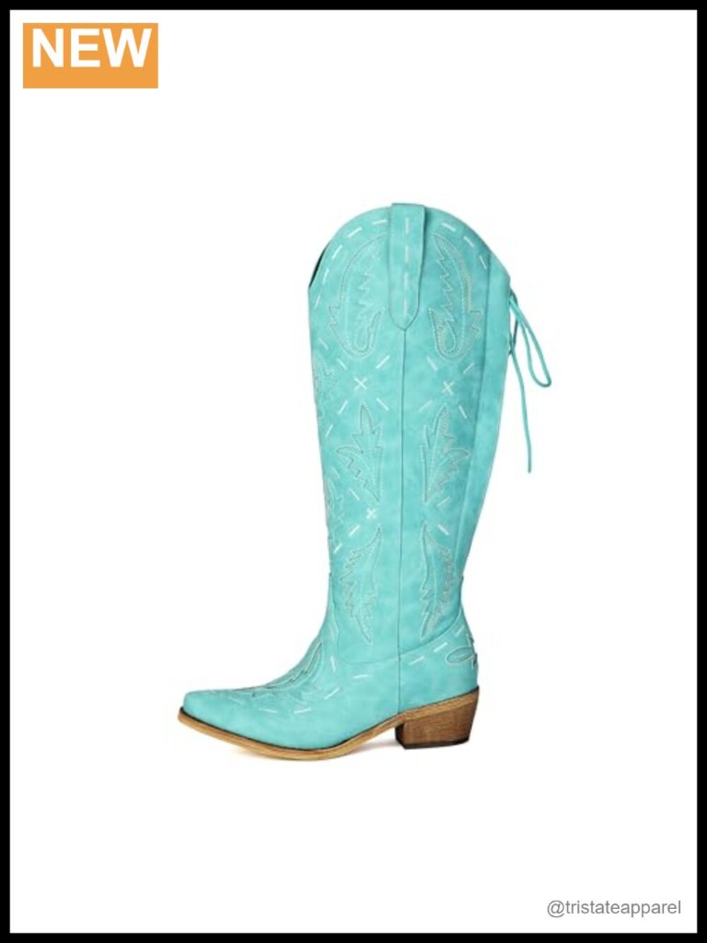 Women's Knee High Cowboy Boots with 3D Embroidery, Faux Leather, Wide Calf,